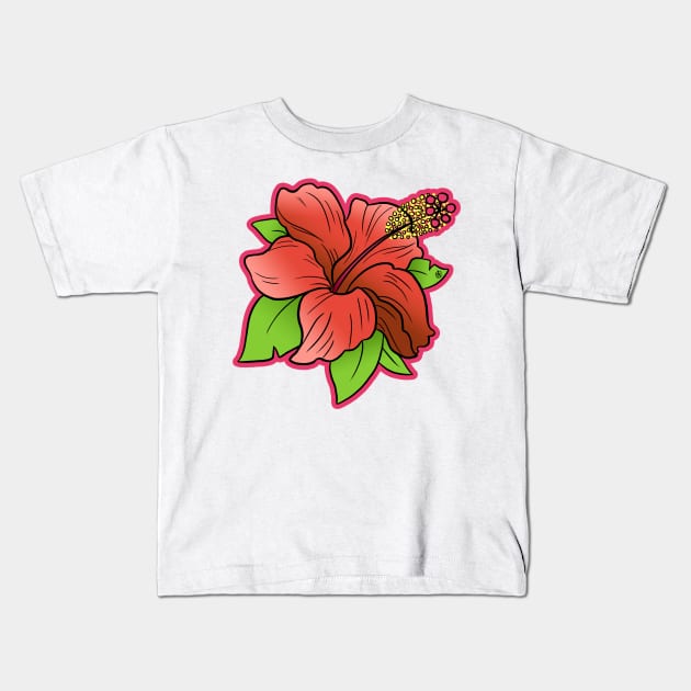 Hibiscus Kids T-Shirt by aliyahart